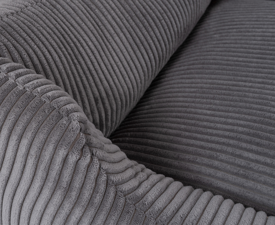 Knuffelwuff Hundebett aus Cord mit Handwebcharakter Olivia XL 105 x 75cm Grau 14337-008