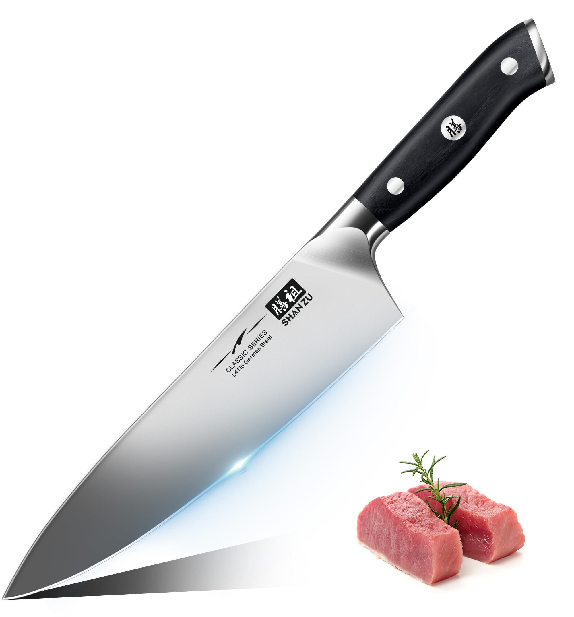 SHAN ZU Küchenmesser Kochmesser Profi Messer, Chefmesser 20cm Deutscher Edelstah