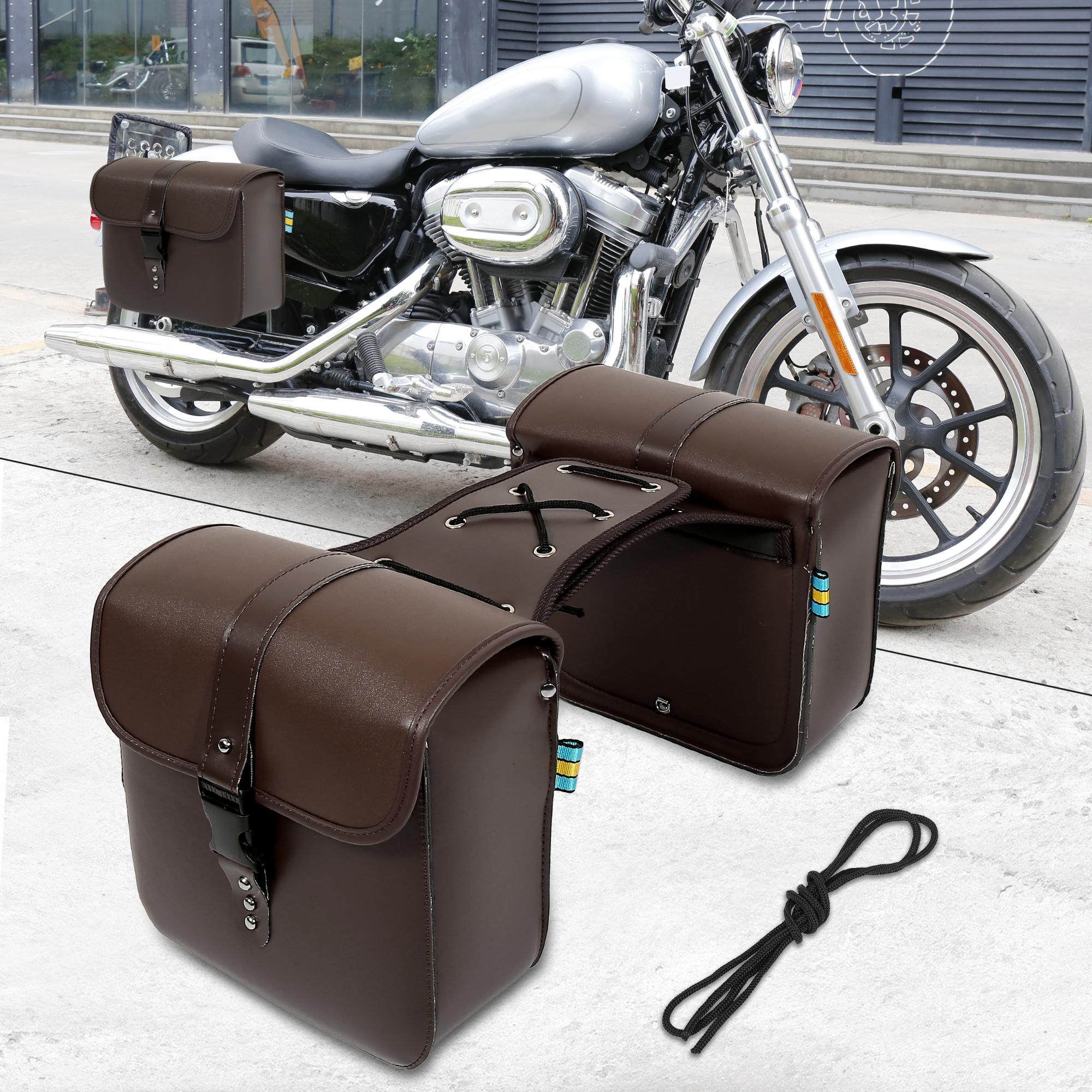F FIERCE CYCLE Paar Motorrad Seitentaschen Schnelle Ver?ffentlichung Schnallen Braun a21041500ux0027