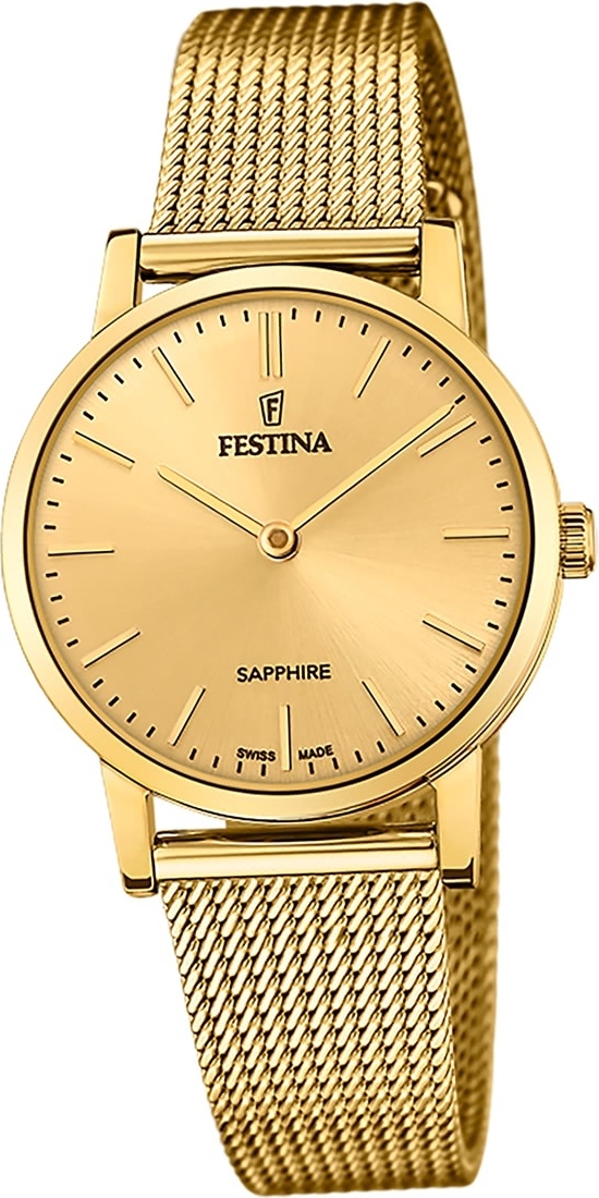 Festina dámske hodinky z nehrdzavejúcej ocele zlaté Festina Swiss Made náramkové hodinky D2UF20023/2