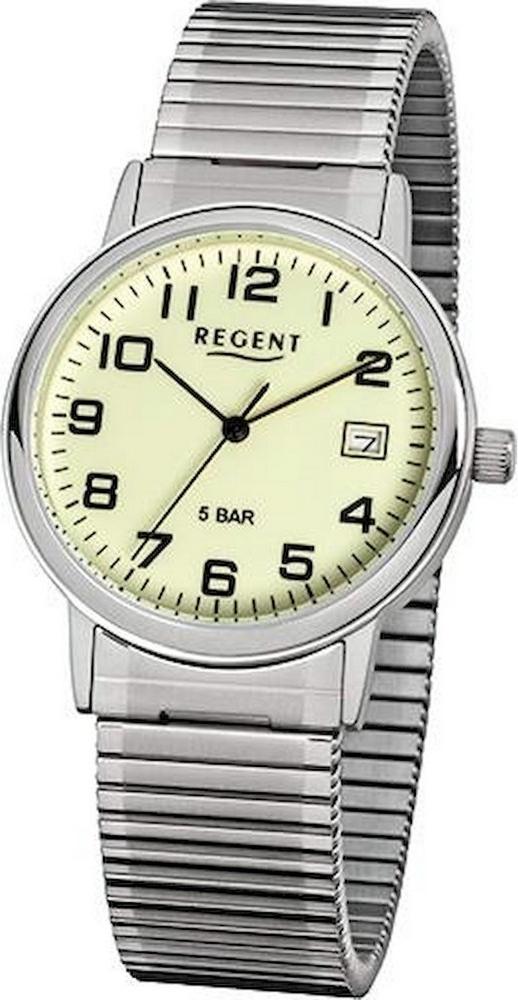 REGENT F-706 Herrenuhr Edelstahl 35 mm Leuchtzifferblatt 5 BAR