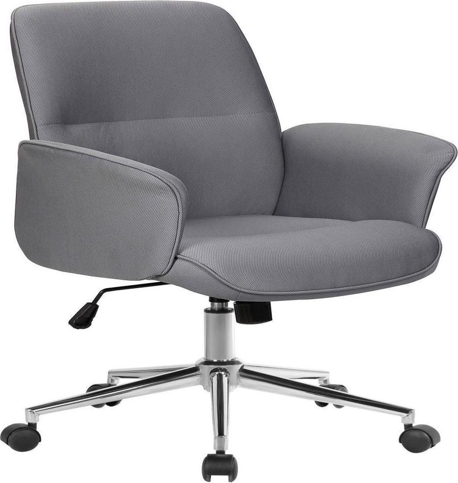 SixBros. Bürostuhl Drehstuhl Stoff Grau 0704M/8062