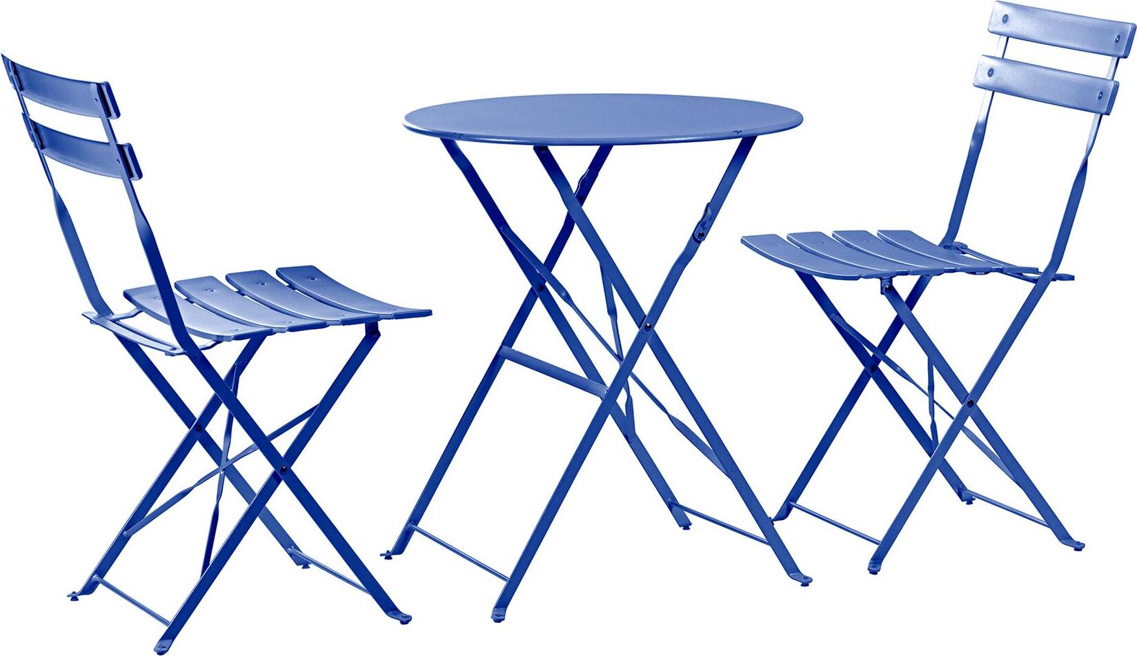 Harbour Housewares 2-Sitzer Sussex Bistro-Set – rund – Marineblau ST-HH-BISTRO-NVY