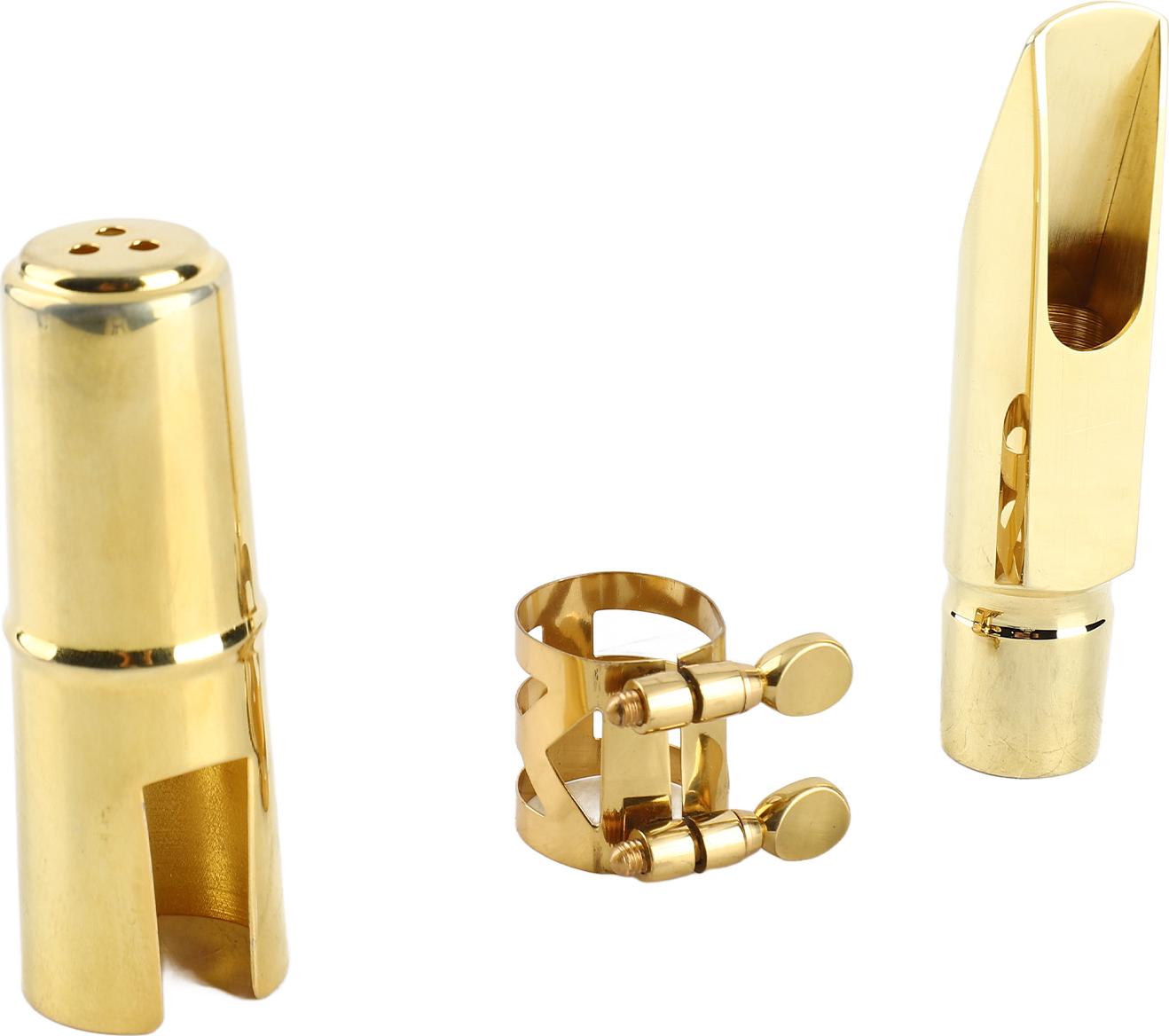 Cocosity SUNGOOYUE Alto Sax -Mundstck, Messing Sax -Mundstck mit Mtze und Pads fr Anf?nger, Hat Ein Ziemlich Gutes Ger?usch, das mit Metallkappe und Schnalle Ausgestattet Ist, um die Platte zu (5)