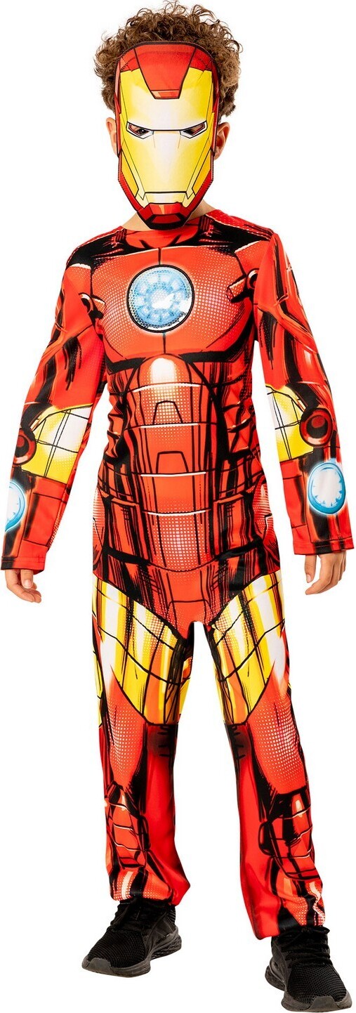 Marvel Déguisement Iron Man Pour Garçons – Costume Une Pièce Rouge Et Or, Masque Inclus, Fermeture Velcro, Licence Officielle
