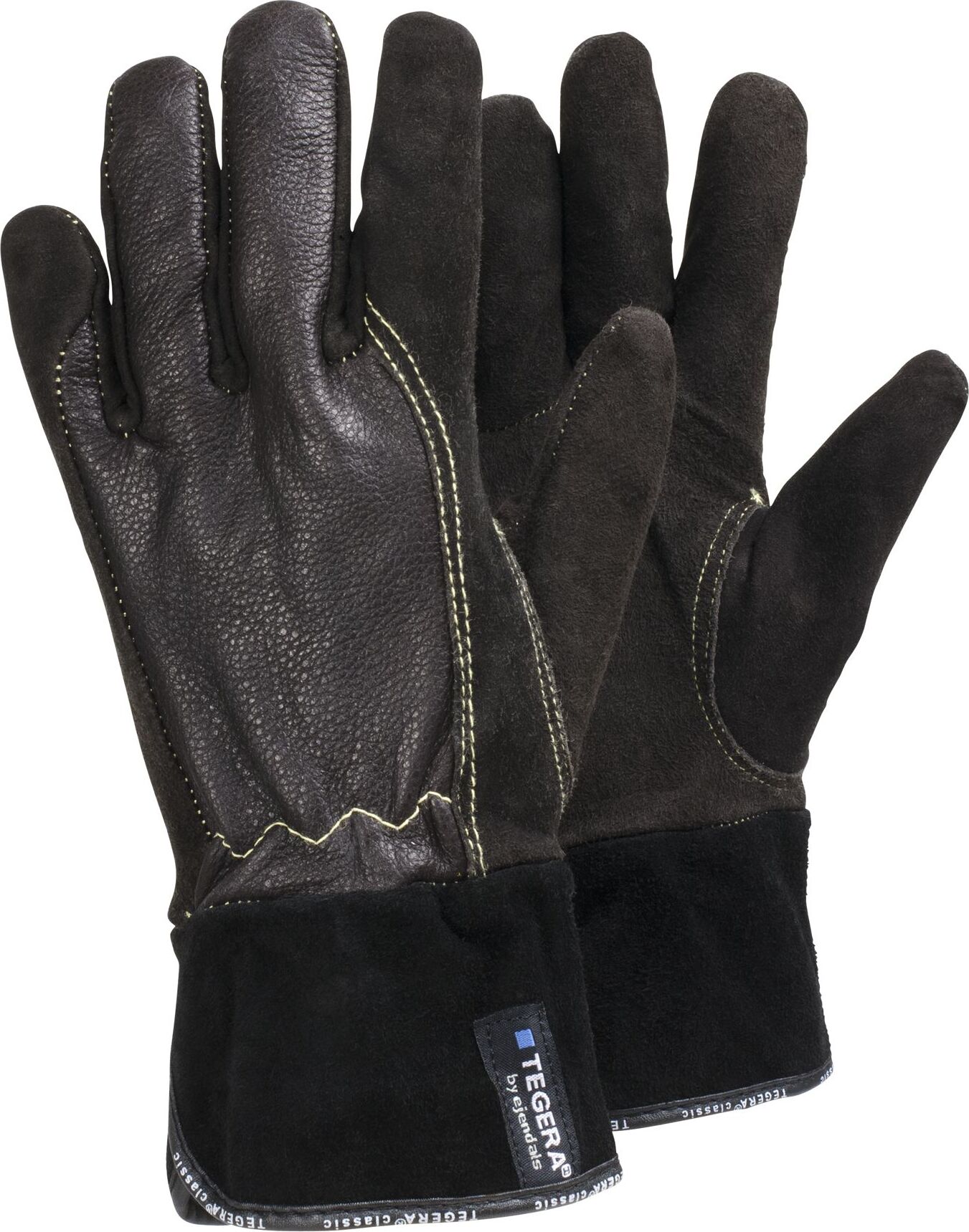 Ejendals TEGERA 32, Werkstatthandschuhe, Schwarz, Braun, Erwachsener, Erwachsener, Abnutzungsresistent, Feuerresistent, Ölbeständig, Durchstoßfest, Kratzresistent, EN 388:2016 32-13