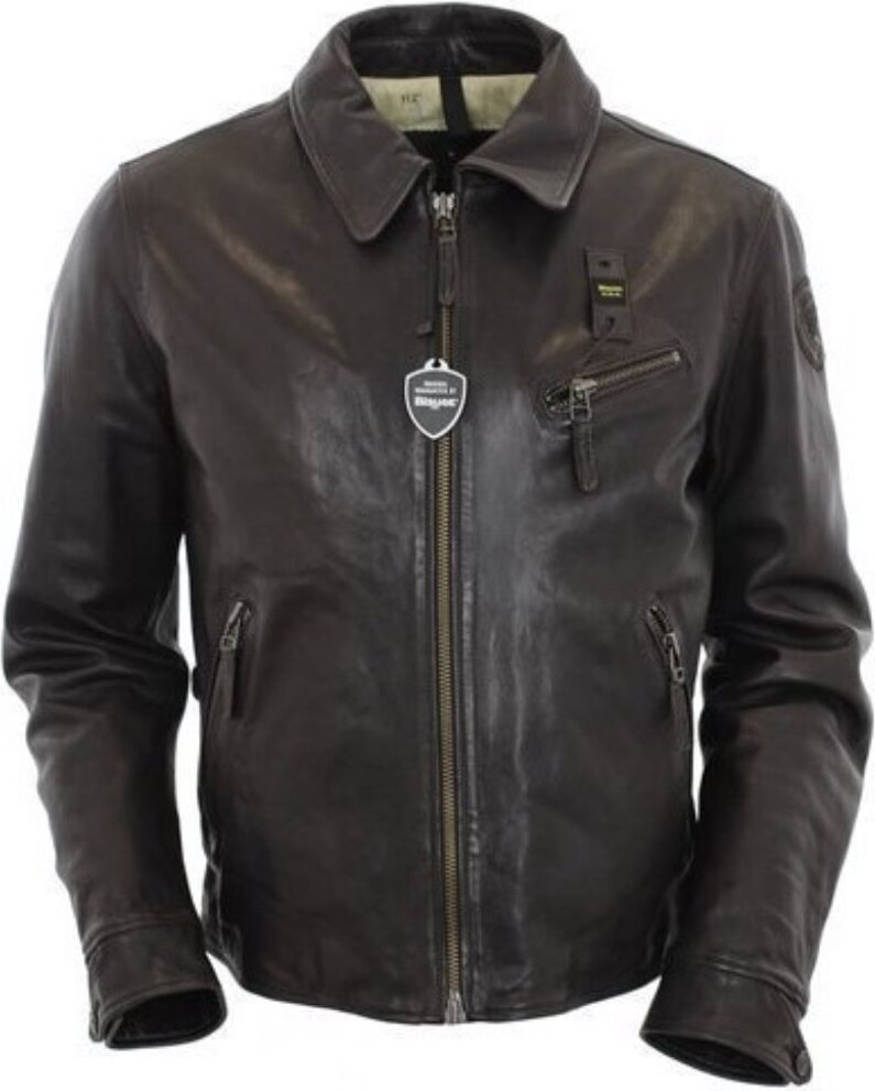 Blauer Jacken Kurtka Mska Skóra BLUL01284, BLUL01284370, Größe: 193