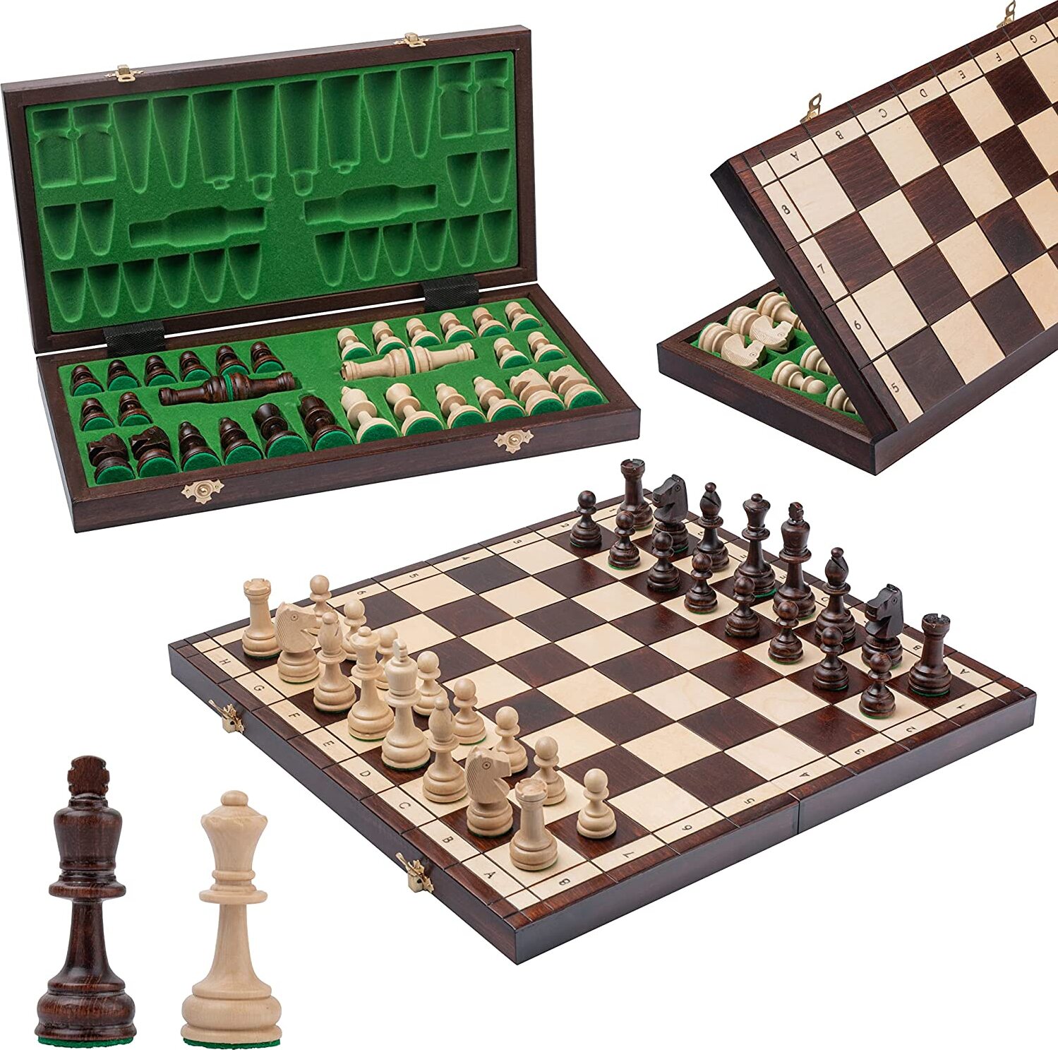 32 Stück Holzschach Spiel Schach Figuren Set Holzschach Set Für