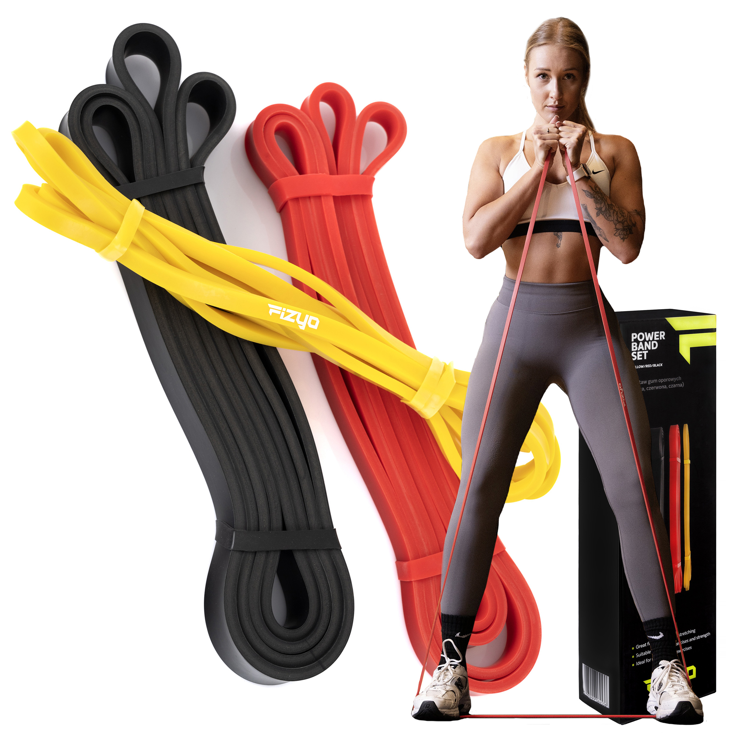 Fizyo 3er Set Widerstandskrper, fr Klimmzge, Krafttraining, Yoga, Fitness, Crossfit, bungen, Muskeln, Heim Fitness, Bnder Bnder 3 Ebenen Widerstand FFIPB-0303
