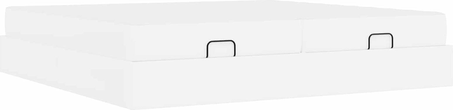 Bettgestell mit Matratze mit Matratze 2 pcs Weiß PVC