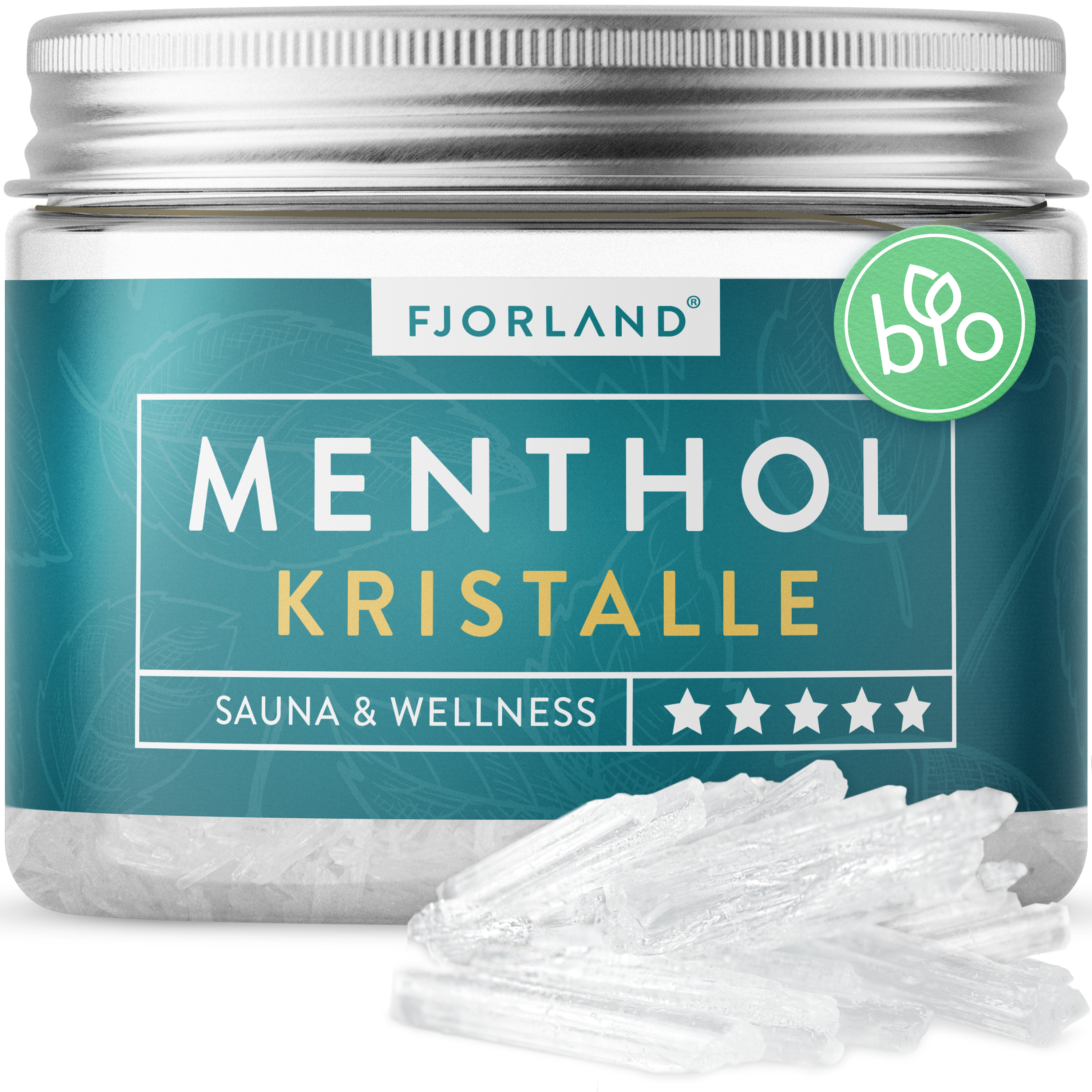 RGO Expert FJORLAND® Mentholkristalle 100g - für die Sauna - Kristalle aus Menthol - Saunaaufgüsse - 100% natürlich