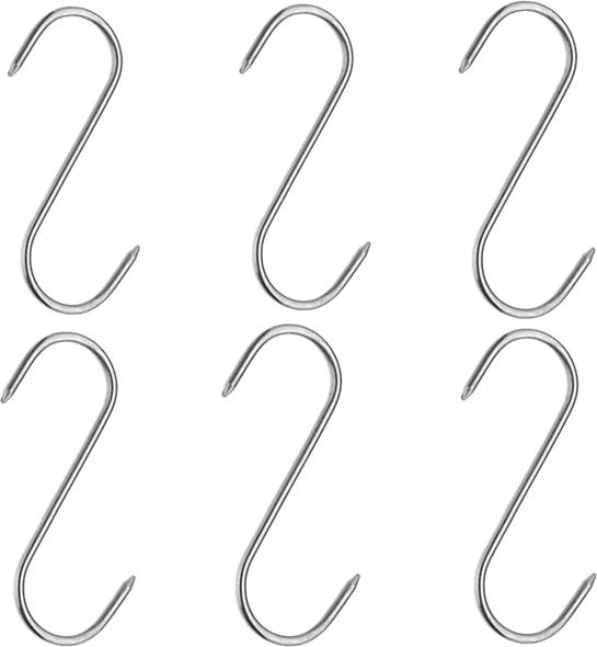 Set von 6 Räucherhaken für Fleisch, Metzgerei DEPOX®, 16 cm, Metall