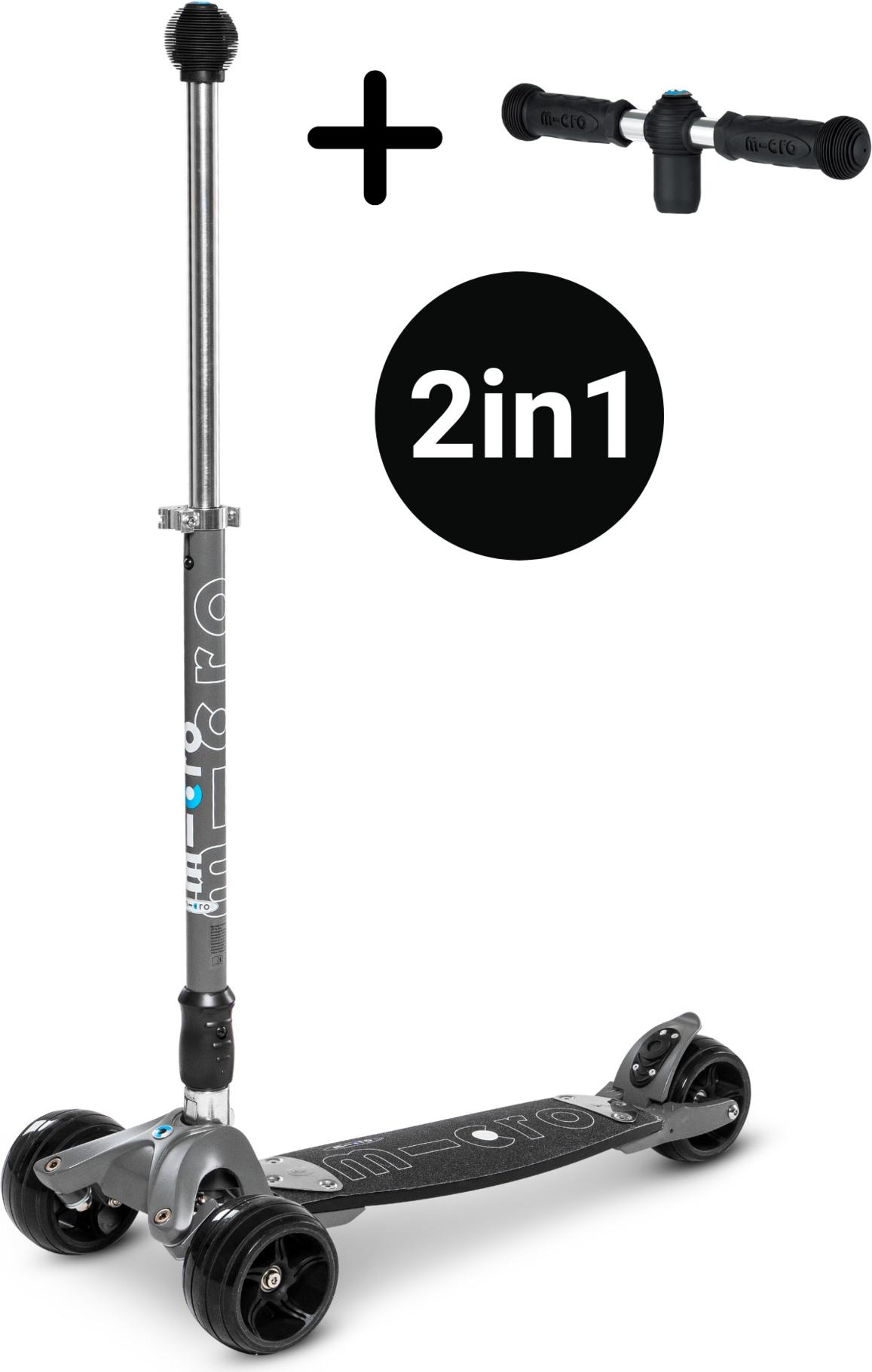 Mikro-Kickboard Monster 2in1 Grau