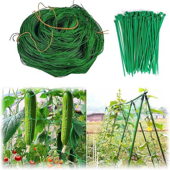 Famanu Pflanzenclips für Tomaten, Rosen, Gurken und andere Kletterpflanzen - Kletterpflanzennetz 5 m x 2 m SHSHOP