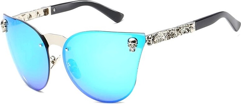 Edibazzar Sonnenbrille - Damen - Modisch - Katzenauge - Accessoire - Blau - UV-Schutz