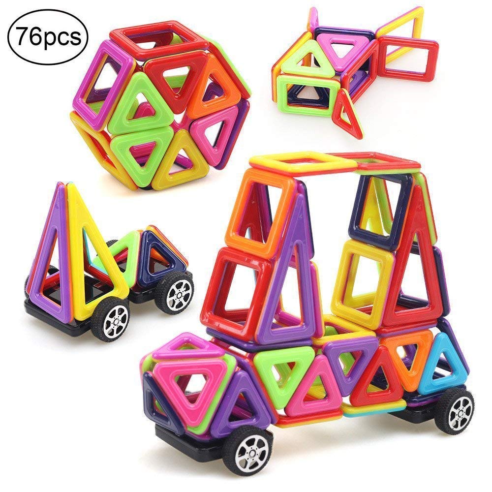 Kreativ & Bildungs Bauklötze Form Magnetisch Spielzeug Set für Kinder 76pcs 