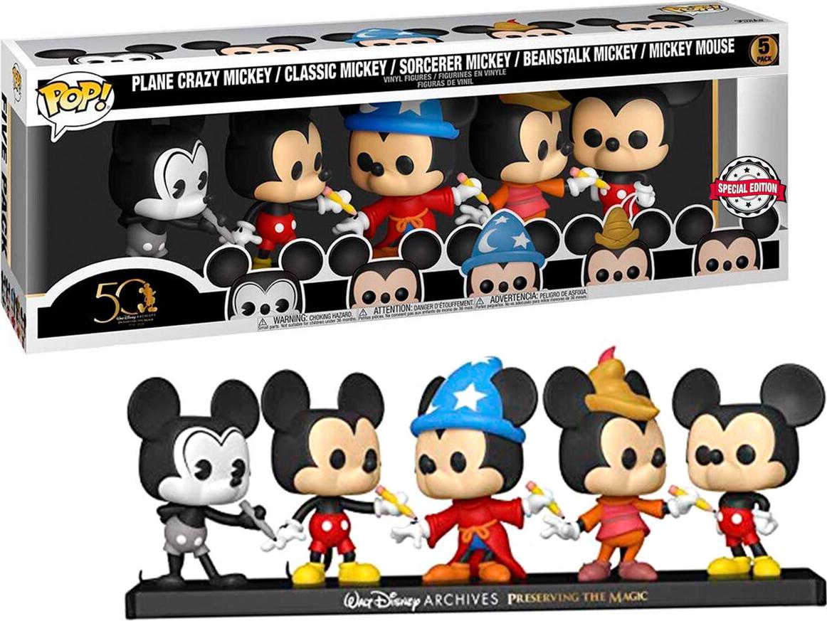 Funko Pop! Disney Archives Mickey - Zestaw 5 Ekskluzywnych Figurek Vinylowych