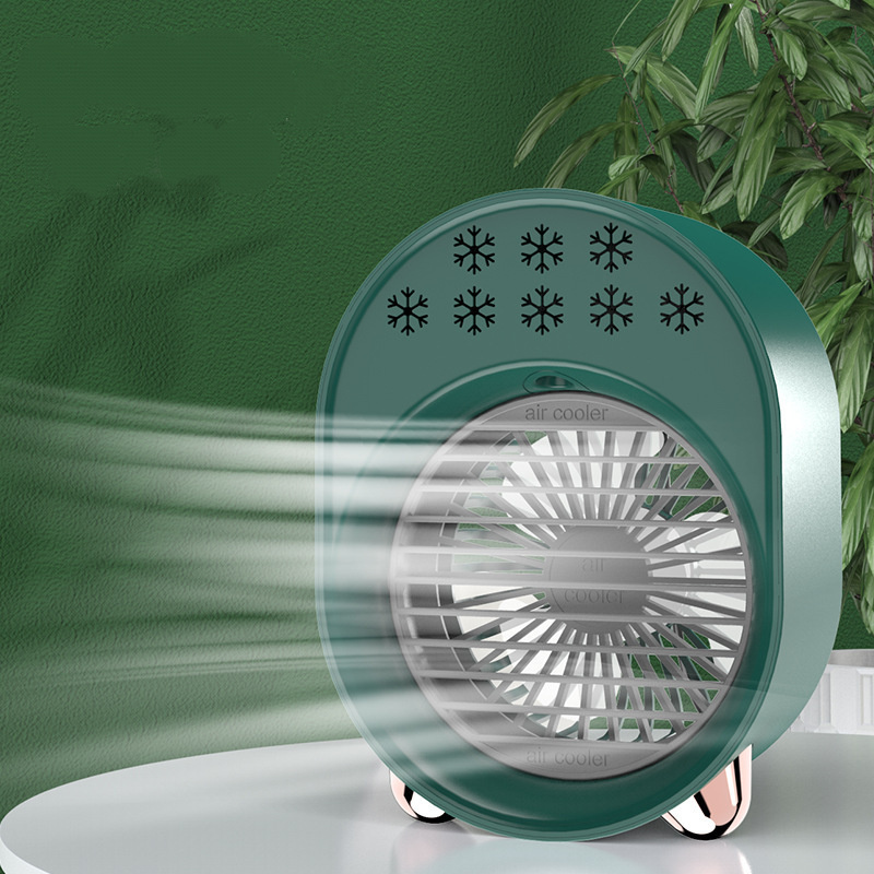 Prenosná klimatizácia Mini USB ventilátor Zvlhčovač vzduchu, zelená farba
