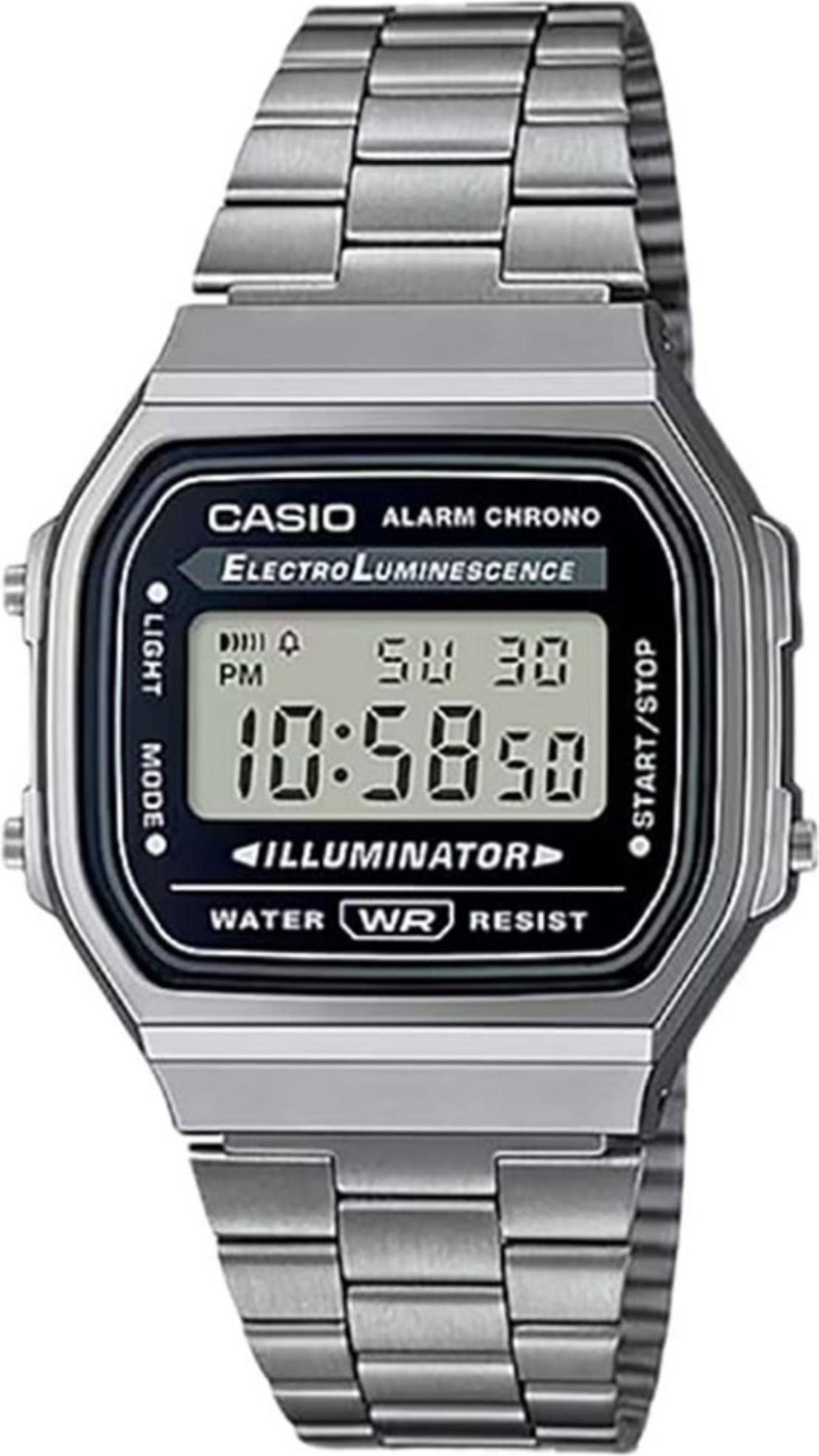 Armbanduhr CASIO Retro Vintage - A168WGG-1A Armbandfarbe: Schwarz LCD Zifferblatt Schwarz Uni ty528590