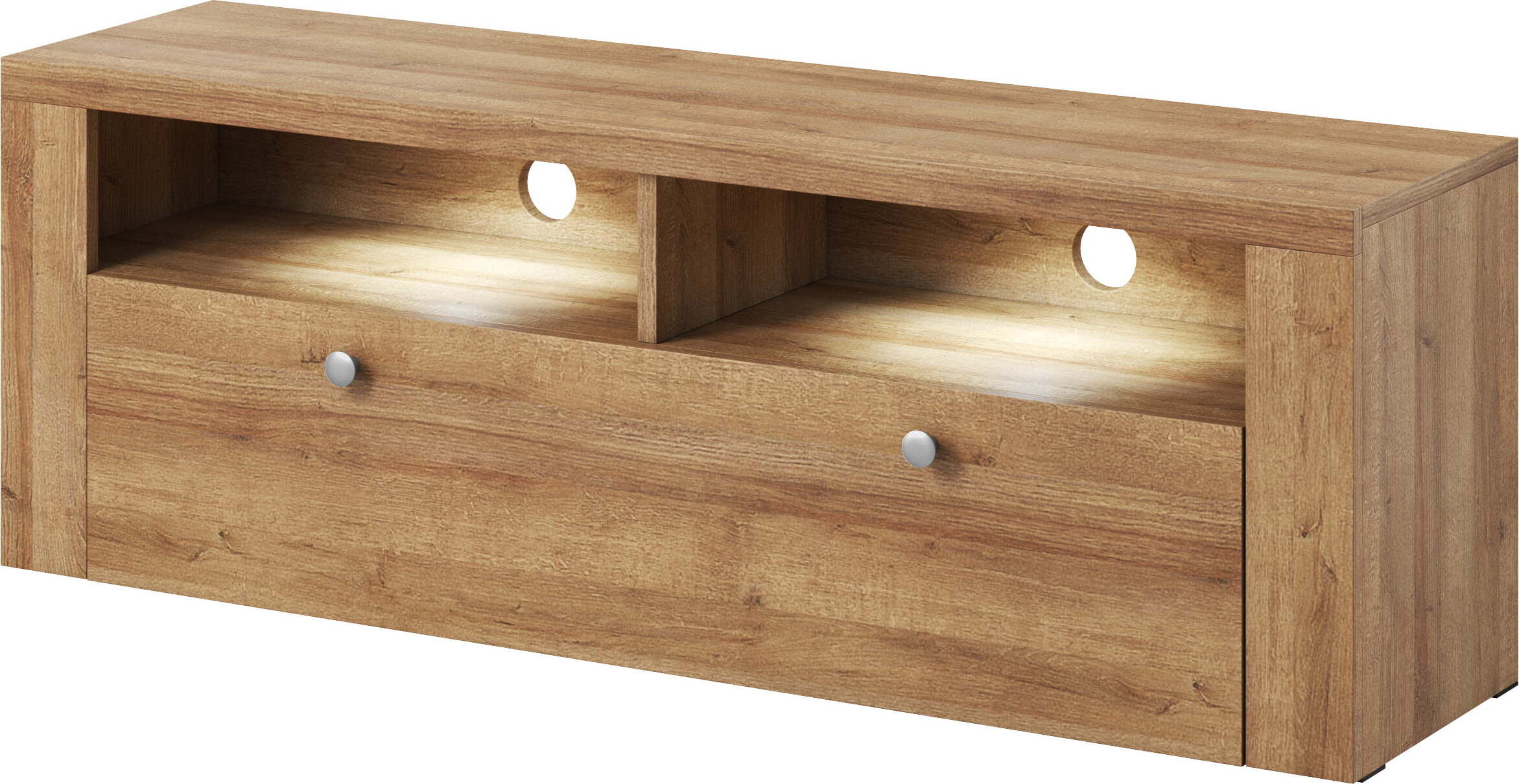 TV-Ständer mit Nischen LEONOR - Riviera Eiche
