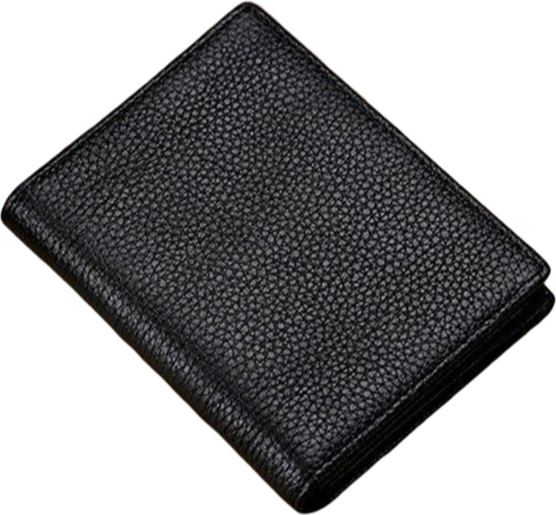 INF Geldbörse mit Ausweisfach Echtes Leder Schwarz Vertikaler Typ 243436
