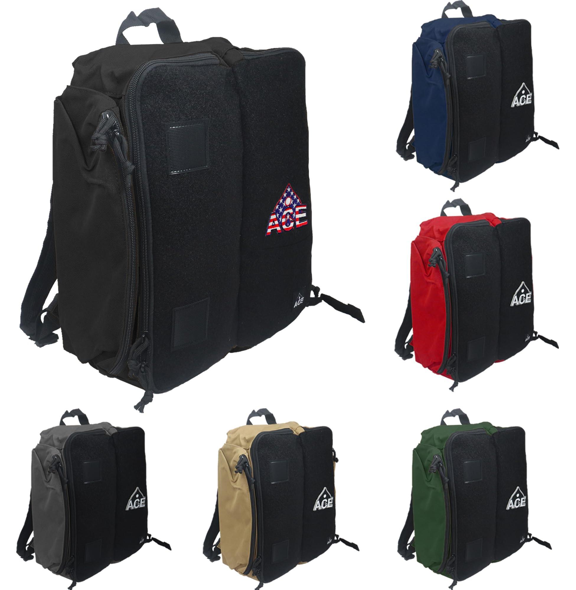 CornholeAce Schwarzer Cornhole-Rucksack mit ACE-Patch, für bis zu sechs Cornhole-Taschensets