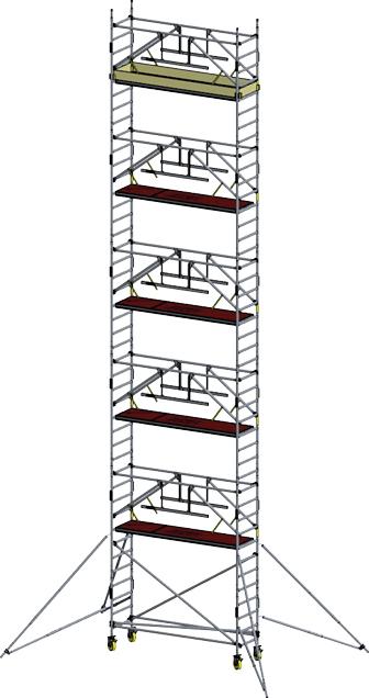 Josef Steiner Alu Fahrgerüst Mod. D neue Norm SAFE - Breite: 0,70 m - Gerüstl.: 2,50 m, Gerüsth.: 11,30 m