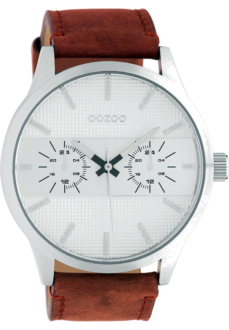 Oozoo - Pánske hodinky - C10535 - Koňaková strieborná