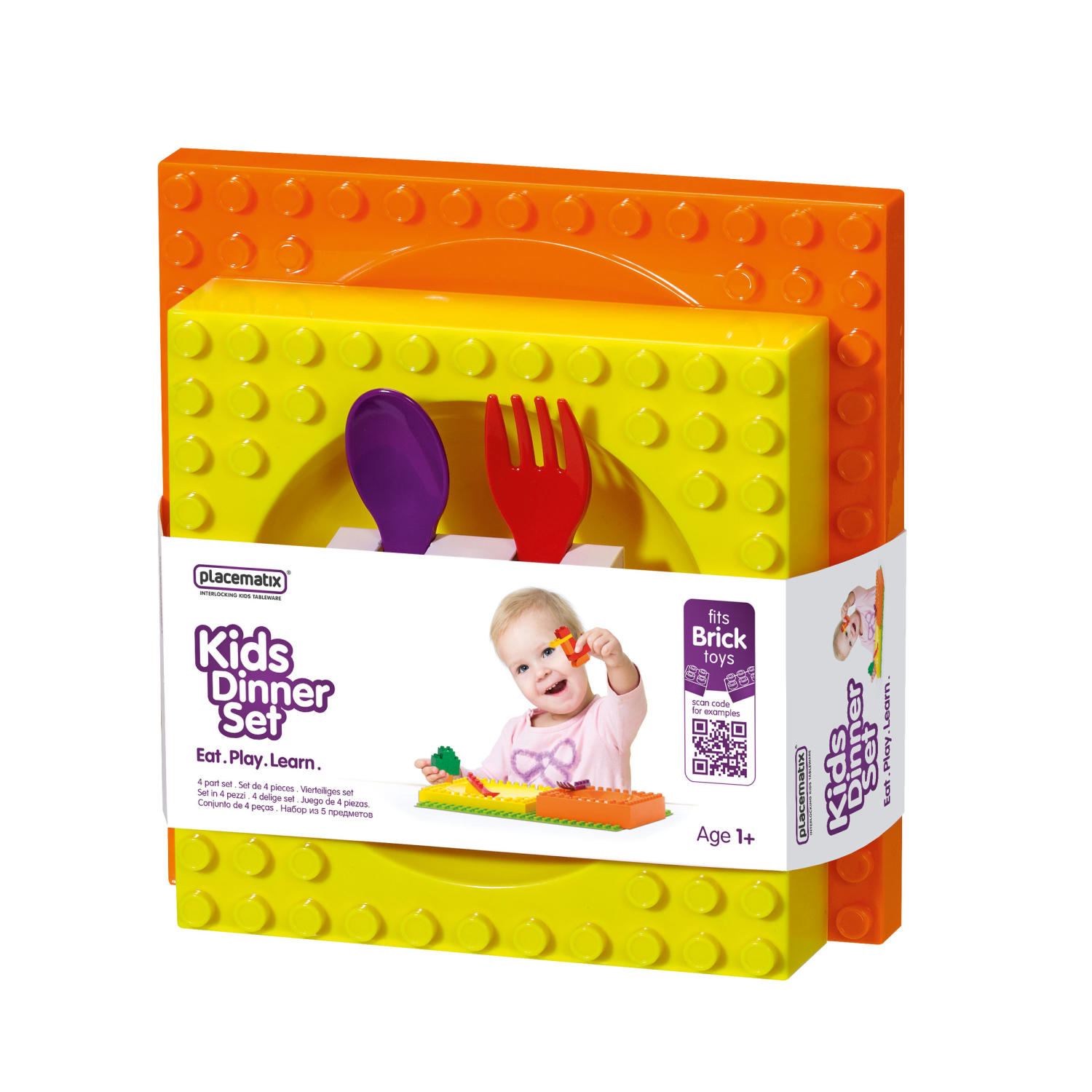 Placematix Kinder-Geschirr 4-tlg., Kinderbausteine, Kindergeschirr, PM101004A 333739