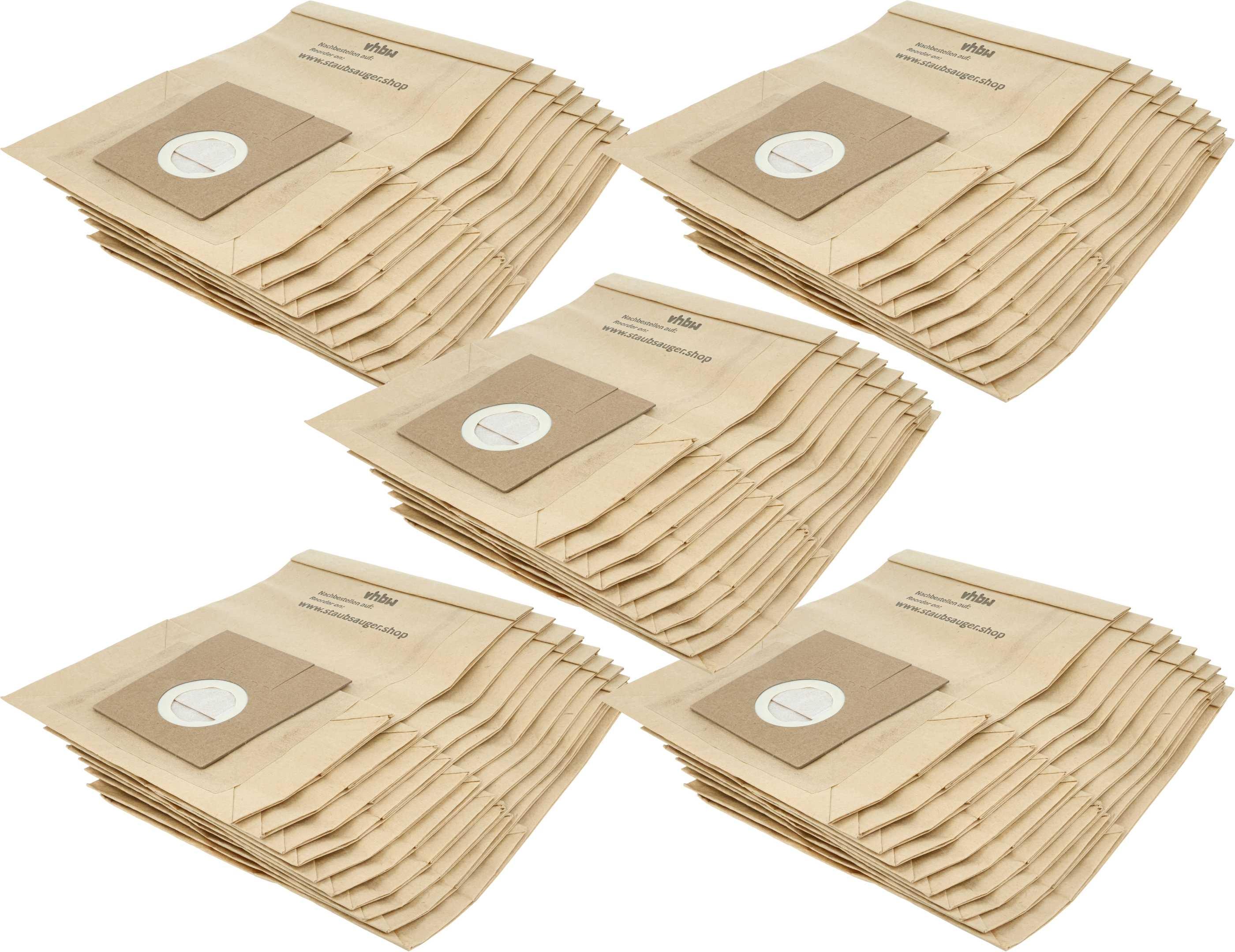 vhbw 50x Staubbeutel Ersatz für Bosch Größe G, Größe G XL, Größe F, Größe E, Größe G XXL, Größe H für Staubsauger - 24,5cm x 18cm Sandfarben 172978542-206