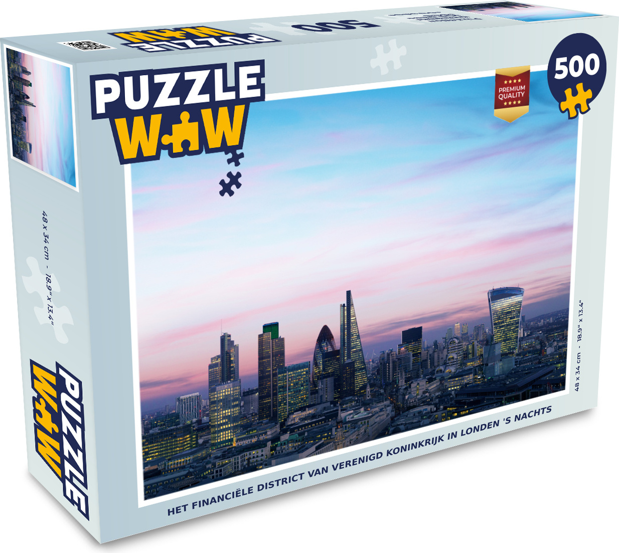 MuchoWow® Puzzle 500 Teile Finanzdistrikt des Vereinigten Königreichs in London bei Nacht - 500 Teile - Kinder - Selberbauen - Puzzlespiele 137|51618339