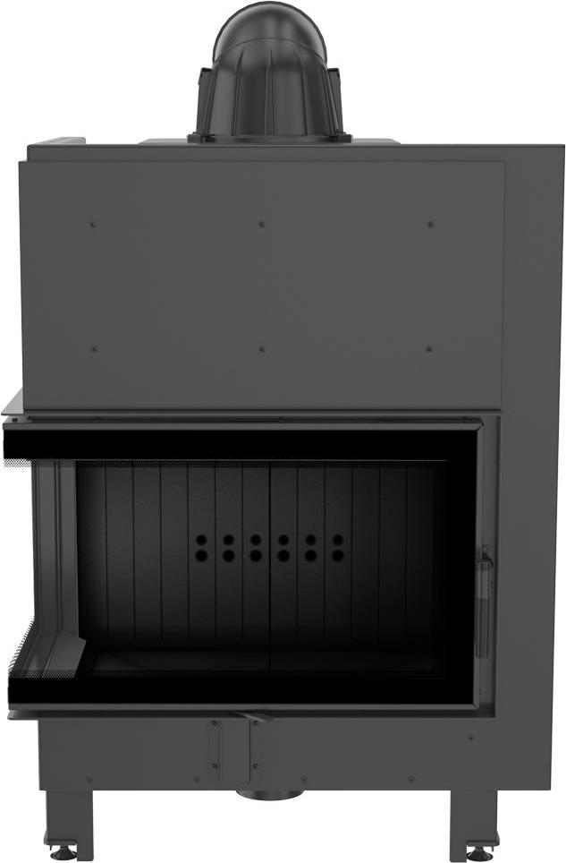 Oceľový krb KRATKI MBO ľavý 15 kW Ø 200 čierny thermotec