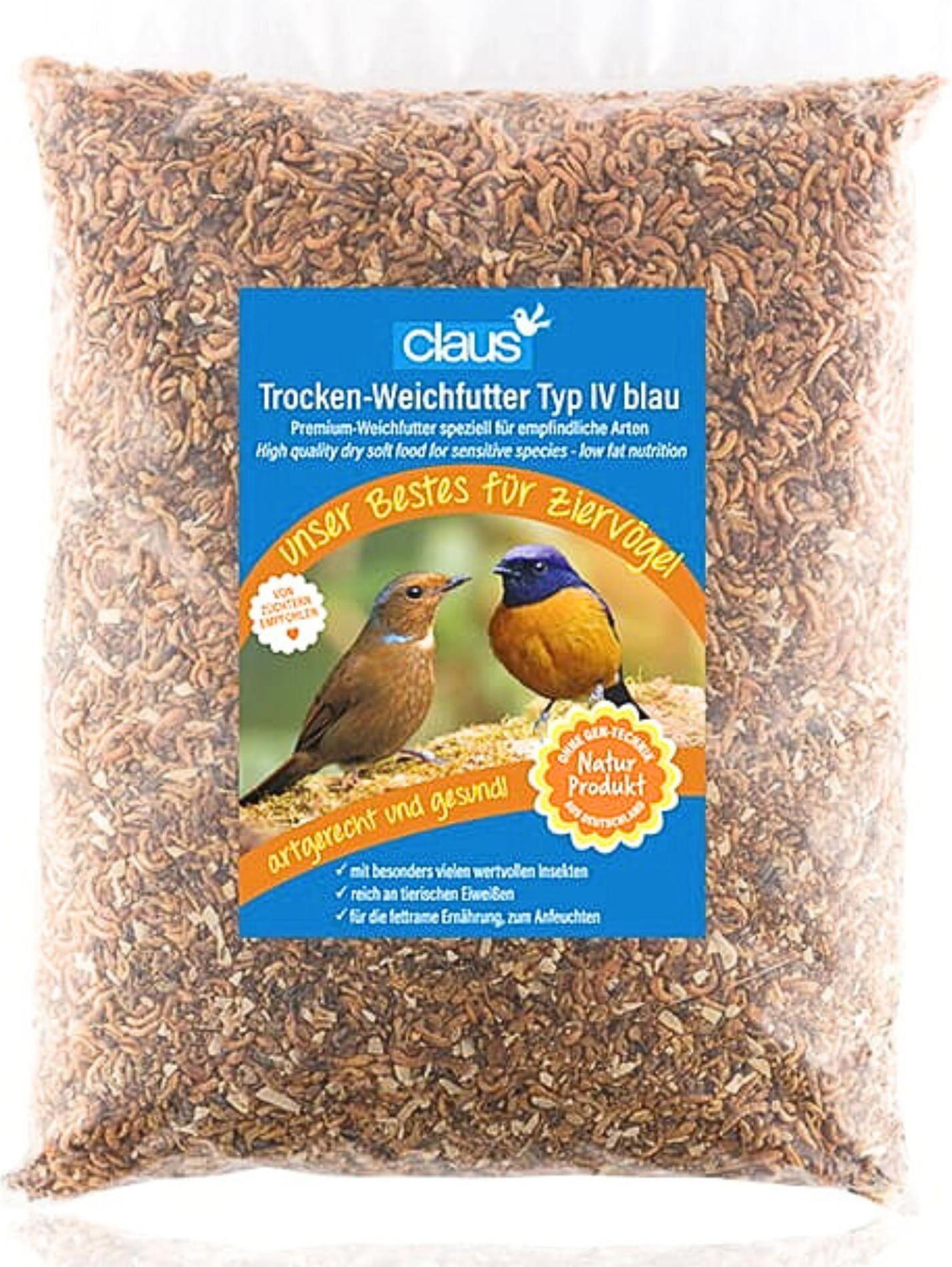 Claus Trocken - Weichfutter IV blau - proteinreiches Futter mit 48,5% Insekten in der Zusammensetzung 1kg