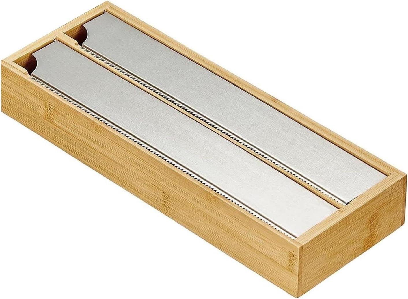 Markenlos Folienspender mit Blatt Aluminiumfolie - Rollenhalter für Aluminiumfolie - 2 in 1 Spender