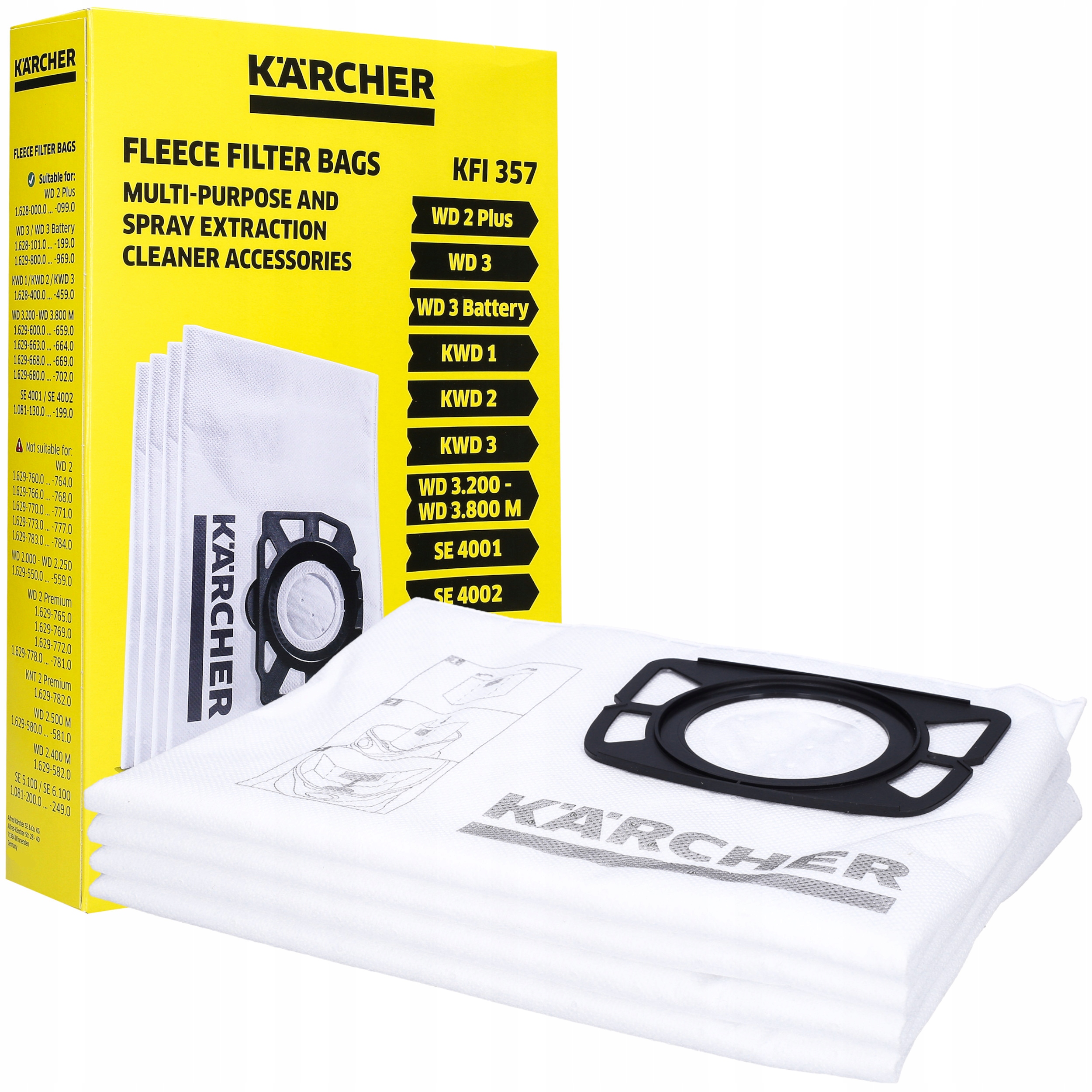 8x vrecká do vysávača Karcher KFI 357 2.863-314.0