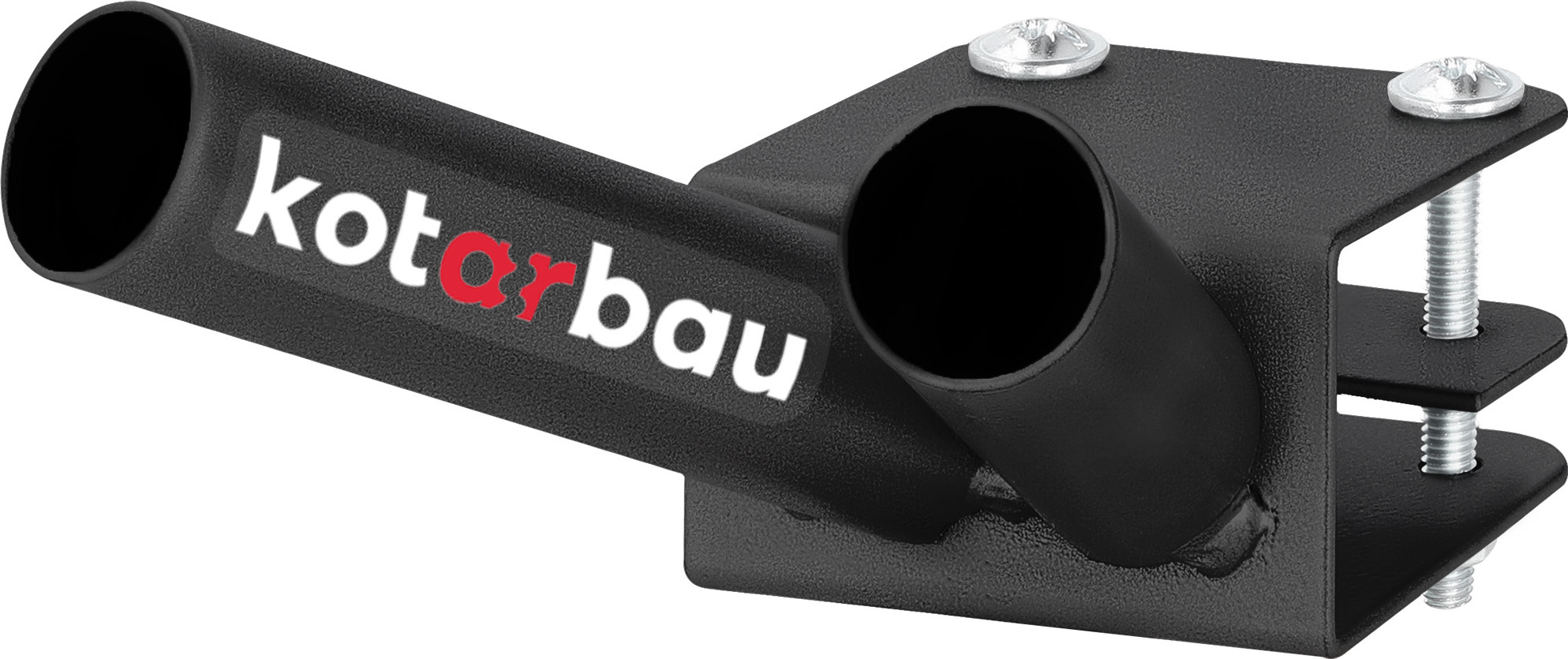 KOTARBAU® Fahnenhalter 2-Fach für doppelt Fahnenstange Montage an Balustrade 170 mm Pulverbeschichtet Schwarz Fahnenmasthalter Fahne Flagge Pulverbeschichtet Fahnenstange