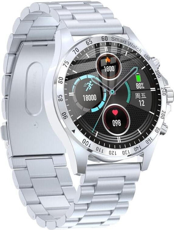 Inteligentné hodinky, náramok z nehrdzavejúcej ocele, pre pánske hodinky, dámske hodinky, 1,28 palca, športové, monitor srdcového tepu, krokomer, počítadlo kalórií, vodotesné Android iOS