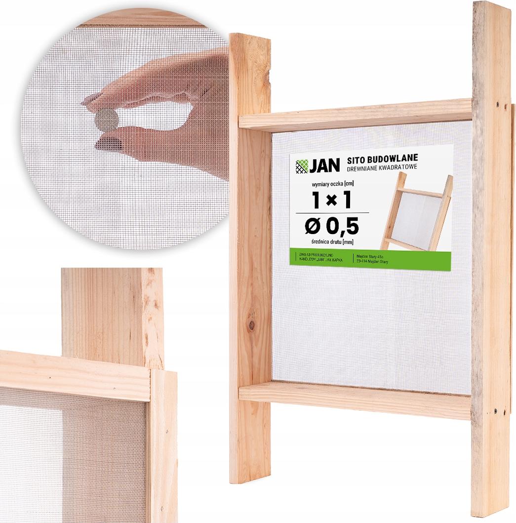 Z_P_H_JAN Bausieb für Sand, Erde, Mauerwerk - Holz - 500 X 500 Mm - Masche 1 X 1 Mm - Sand Siebung - Bau Werkzeug