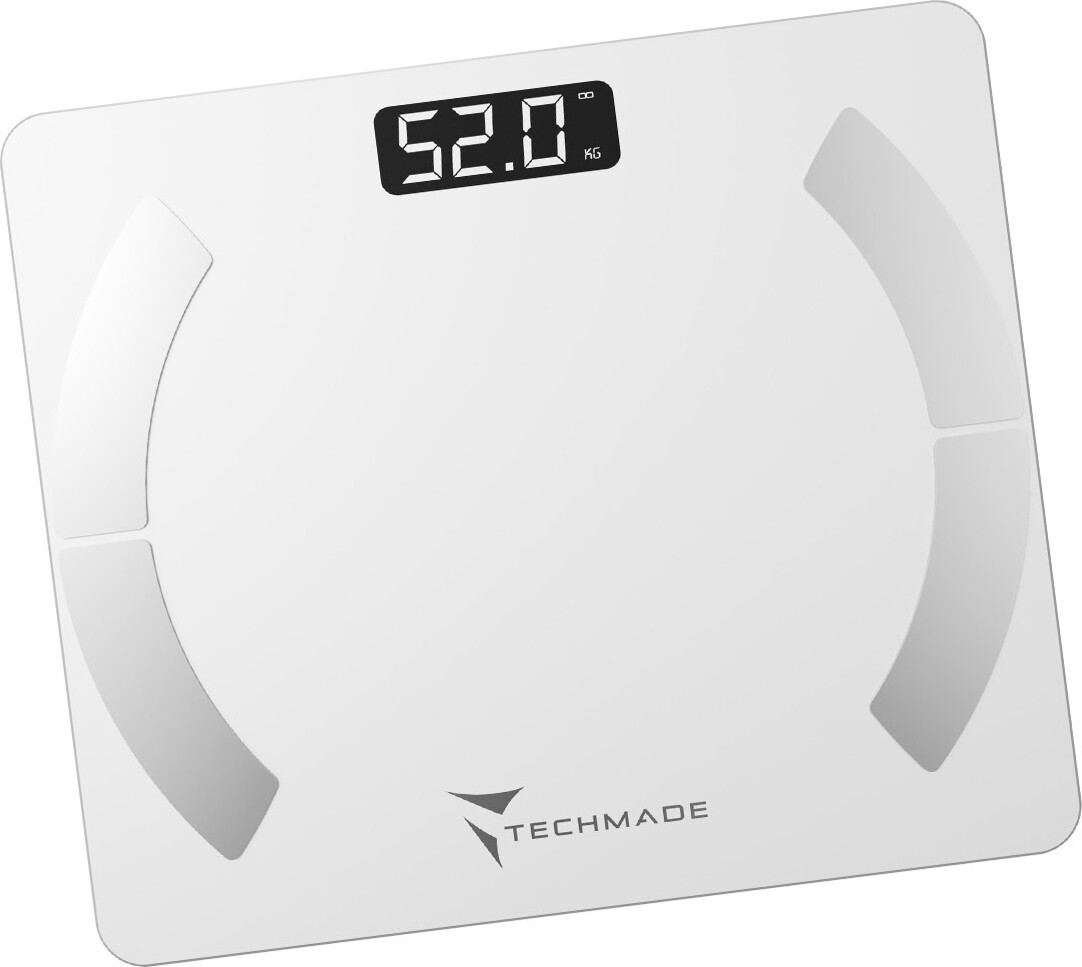 Techmade Bluetooth Digital Smart Scale Weiß 6-180kg Körperzusammensetzung Analyse TM-SCALE-WH