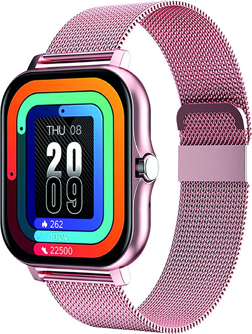Avizar, Balnéo Smartwatch 1,69" AMOLED, BT 5.1, IP67, Stahlband, Rosa