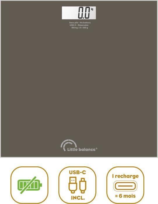 Personenwaage - LITTLE BALANCE - SB3 - USB-C - Tonka LIT3760240788430