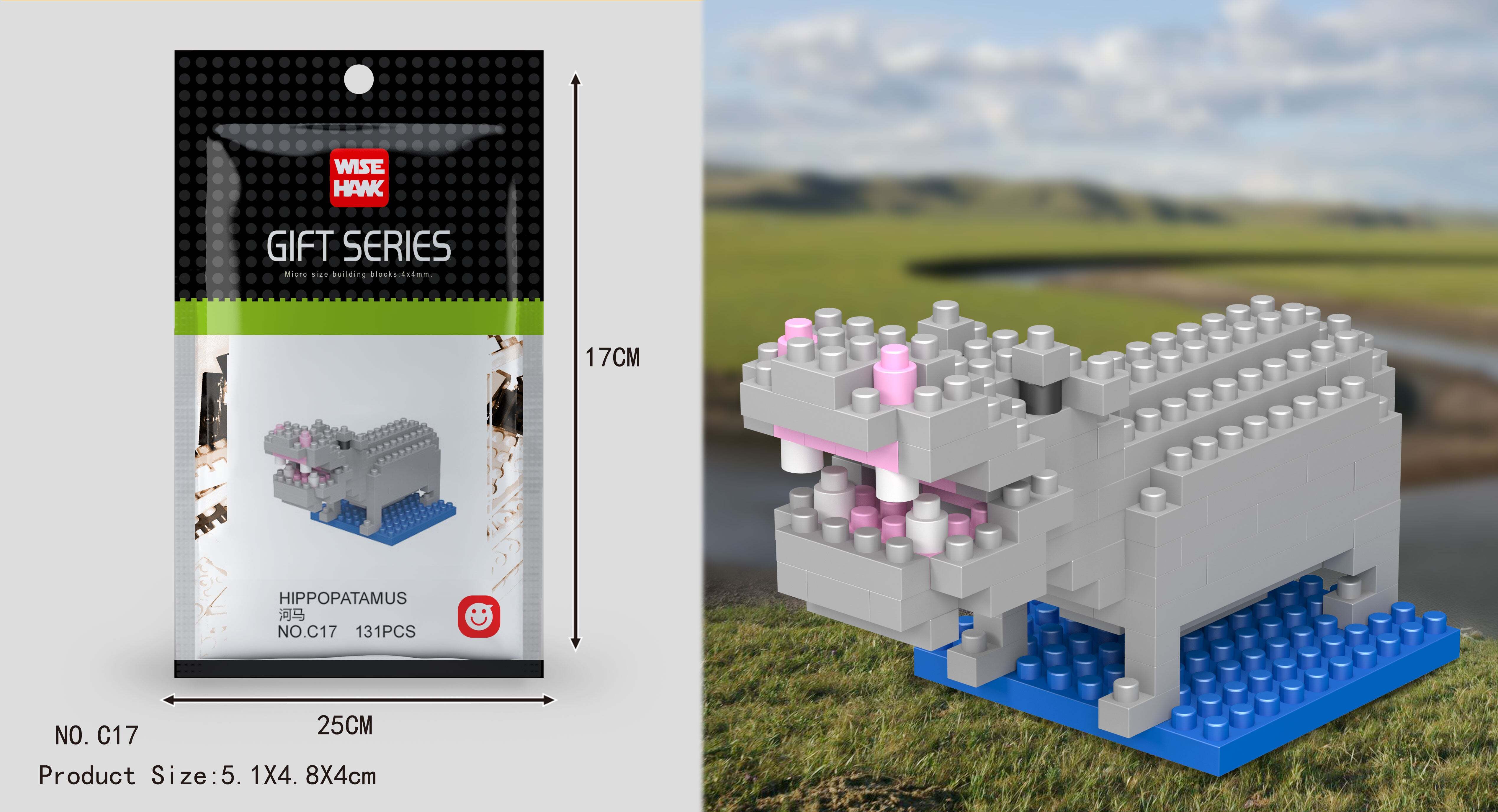 Stavebnica postavičky hrocha LNO Micro-Bricks