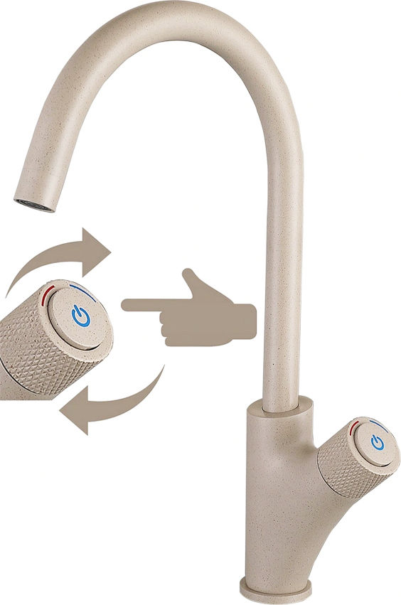 GRANIITAN Küchenmischer Beige Press On-Off Für Spüle Q PRESSE