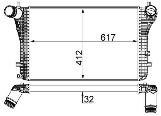 MAHLE CI 207 000S Ladeluftkühler LLK für VW GOLF VI (5K1) GOLF PLUS (5M1, 521) TOURAN (1T3) Caddy III Kombi (2KB, 2KJ, 2CB, 2CJ) Golf VI Variant (AJ5)