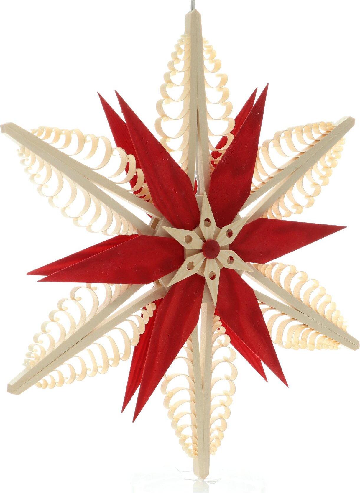 Herstellung von Baum- & Fensterschmuck Martina Rudolph Fensterschmuck Holzstern mit Beleuchtung BxHxT 32x32x6cm NEU