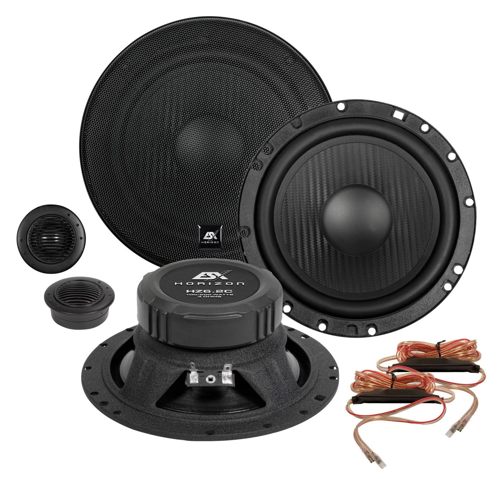 ESX HZ6.2C, 2-Wege, 200 W, 100 W, 3 Ohm, 55 - 22000 Hz, Polypropylen