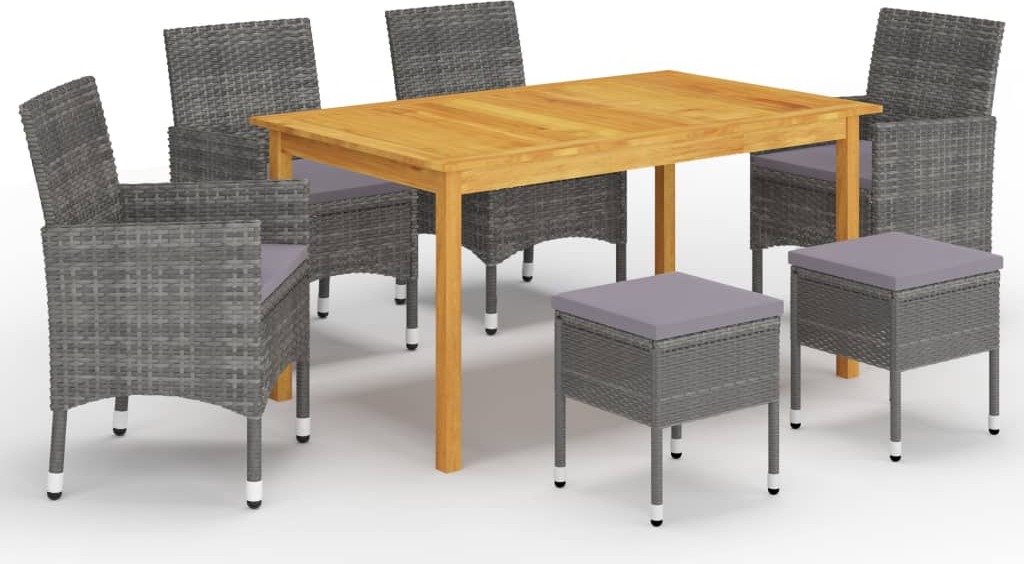 Maison Exclusive 7-dielny záhradný jedálenský set sivý