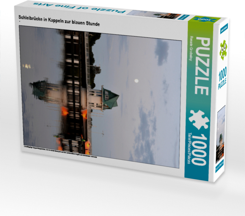 CALVENDO Puzzle Schleibrücke in Kappeln zur blauen Stunde | 1000 Teile Lege-Größe 64x48cm Foto-Puzzle für glückliche Stunden