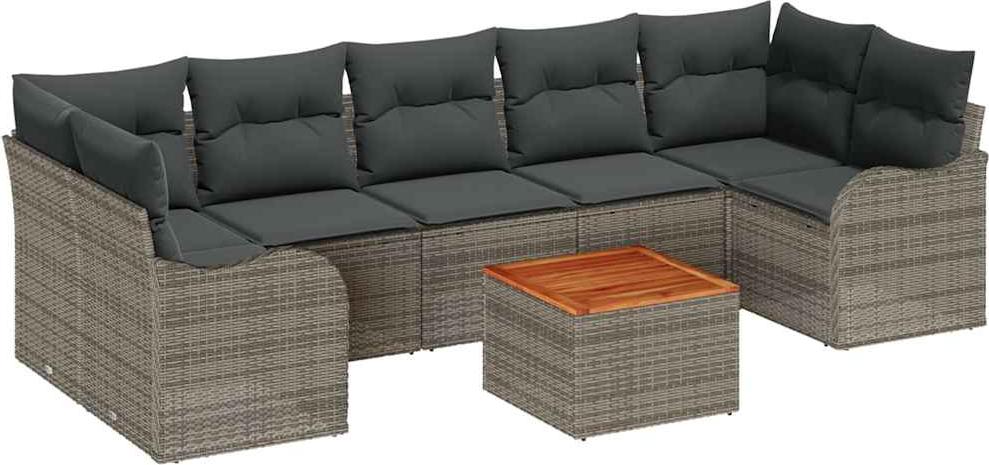 vidaXL Záhradná sedacia súprava 8 ks Grey