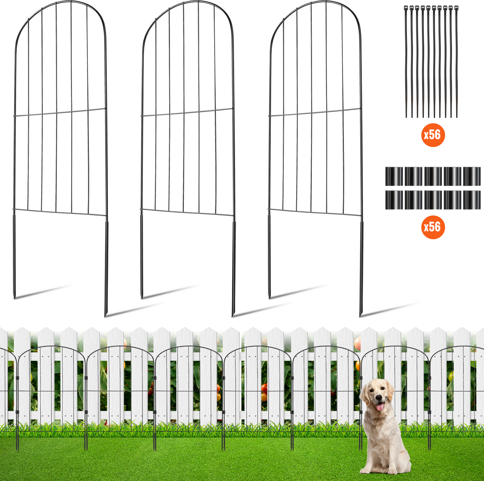 5 pezzi Recinzione in ferro battuto per giardino, cortile, piccolo cortile, recinzione in metallo, barriera per orto | SHEIN ALIA